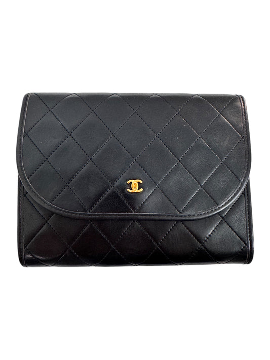 Chanel Vintage Lambskin Leather Clutch/Crossbody Bag