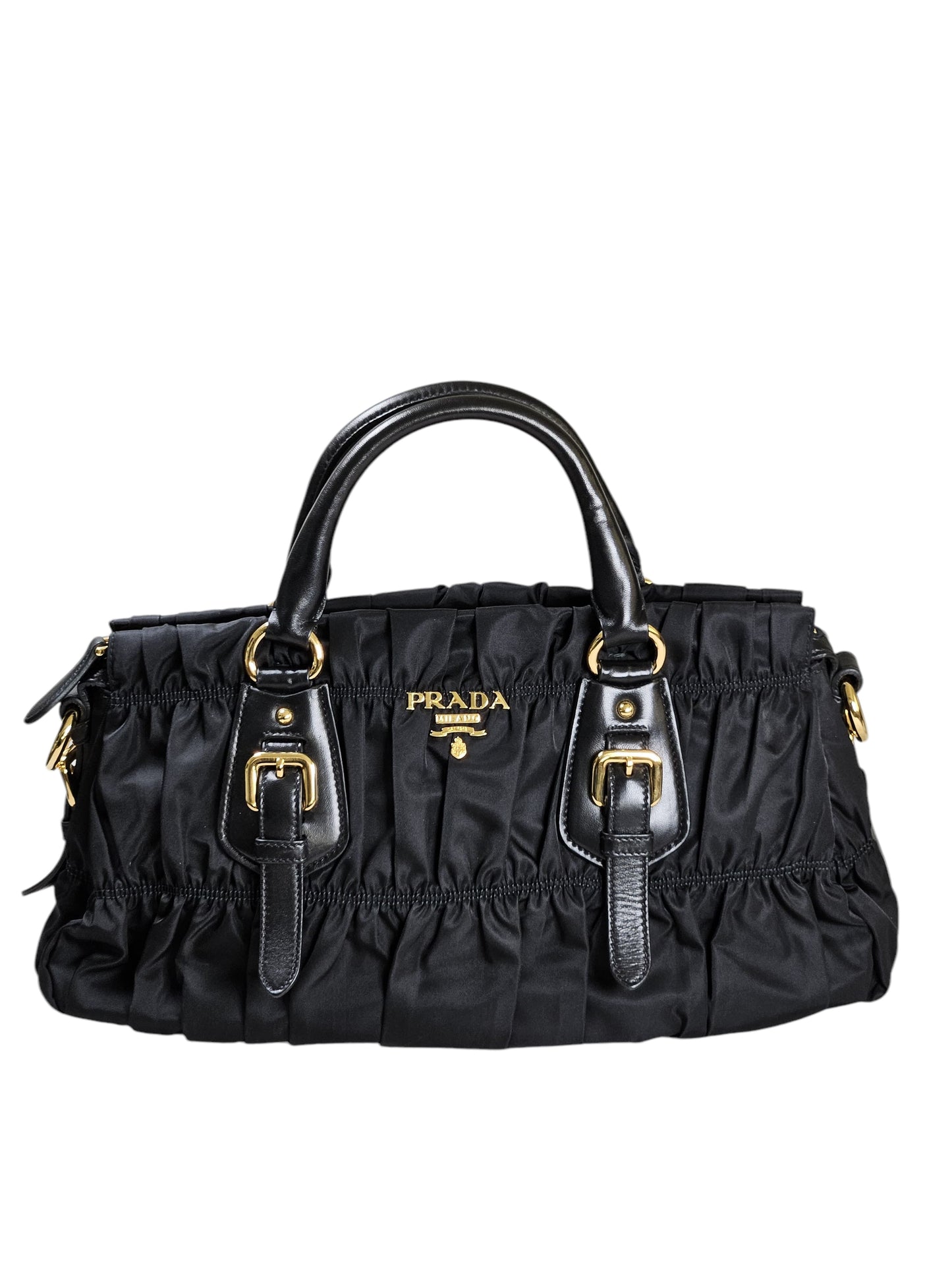 Prada Tessuto Gaufre Tote 2Way (Black)