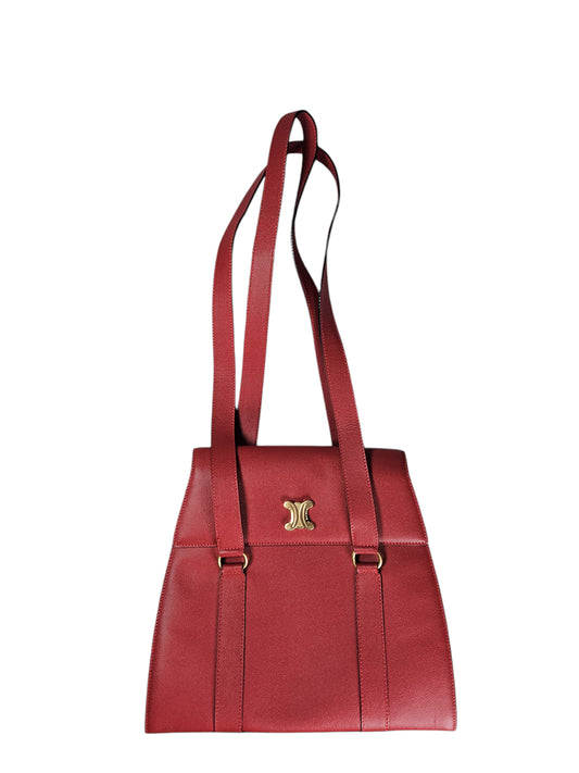 Celine Vintage Leather Tote Bag (Red)