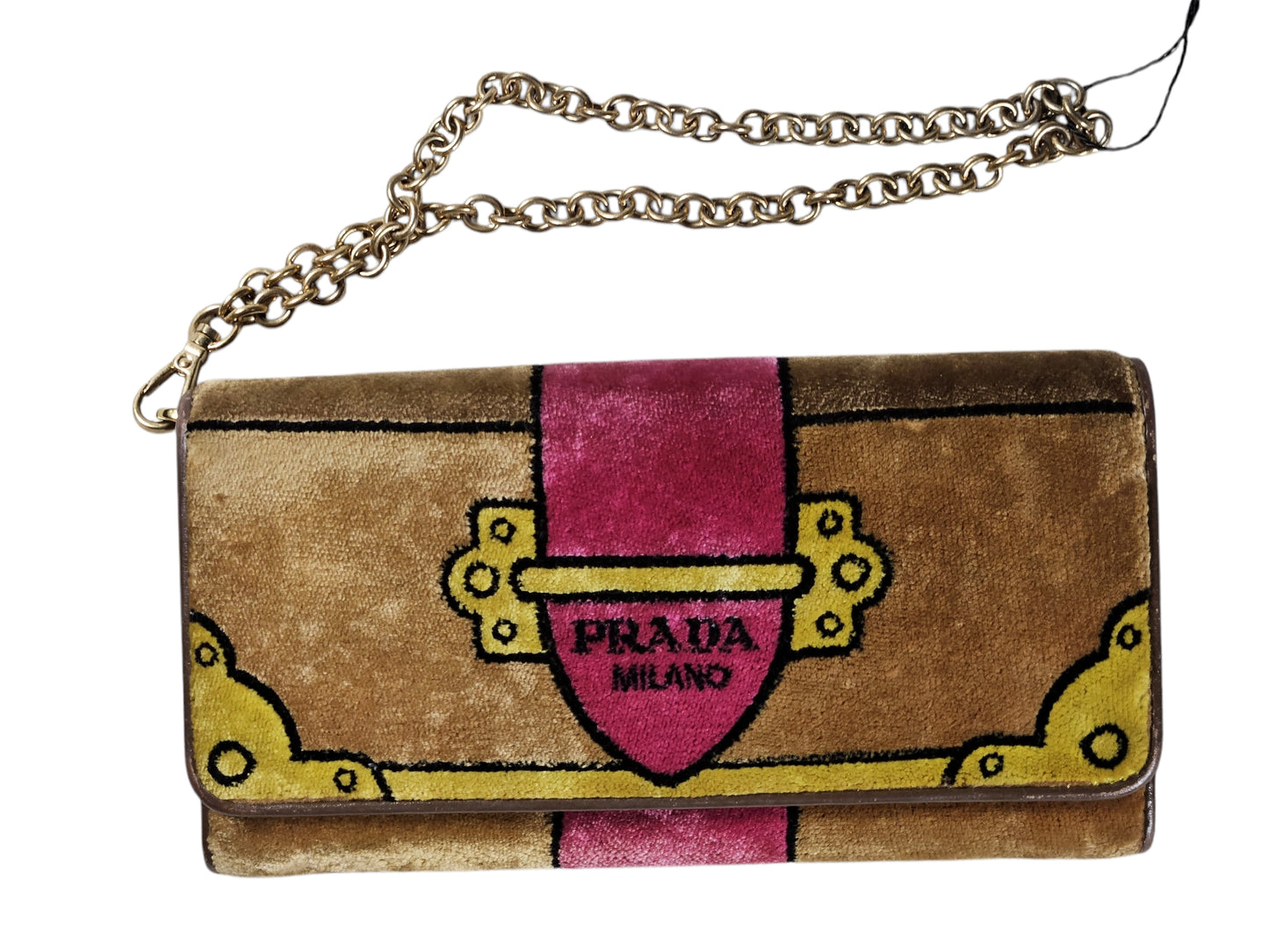 Prada Cahier Printed Velvet Flap Wallet