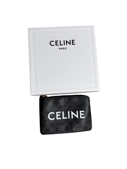 Celine Triomphe Canvas Logo Coin and Card Pouch