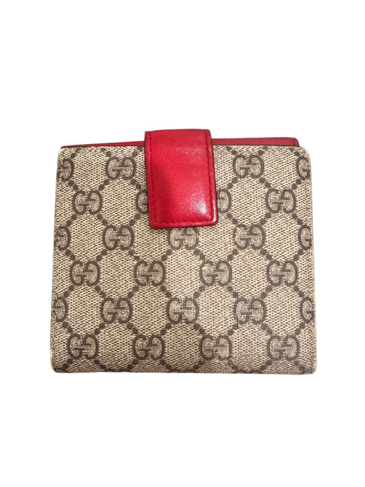 Gucci GG Supreme Monogram Calfskin French Flap Wallet